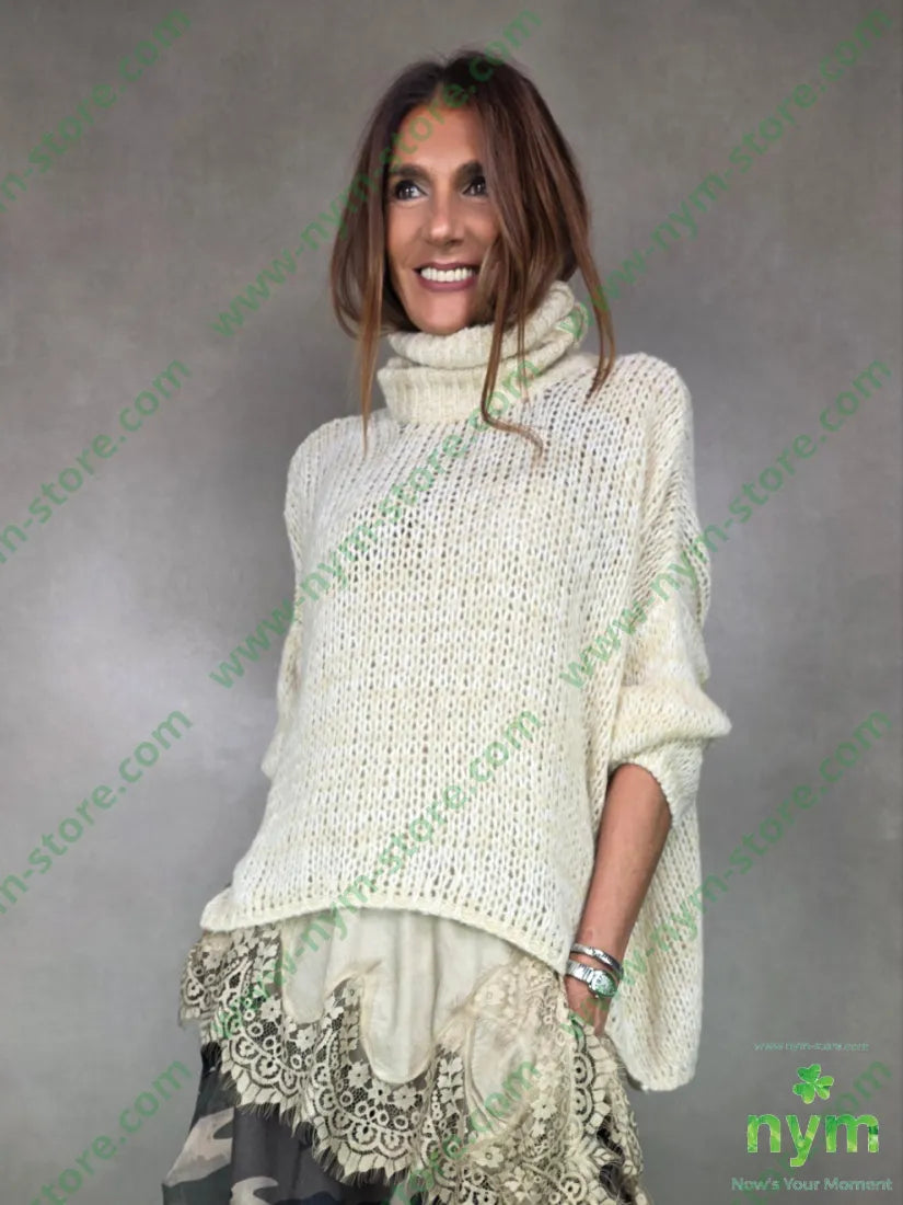 maglione dolcevita traforato 56pc30ny7wo7vi MAGLIA