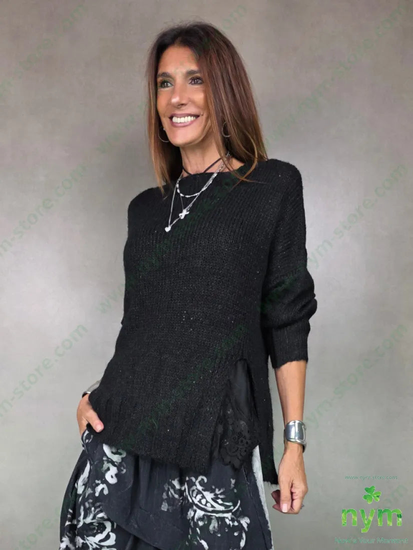 maglione spacco davanti 35pl39pc9pa8wo4wm5of U / NERO / AI25 MAGLIA