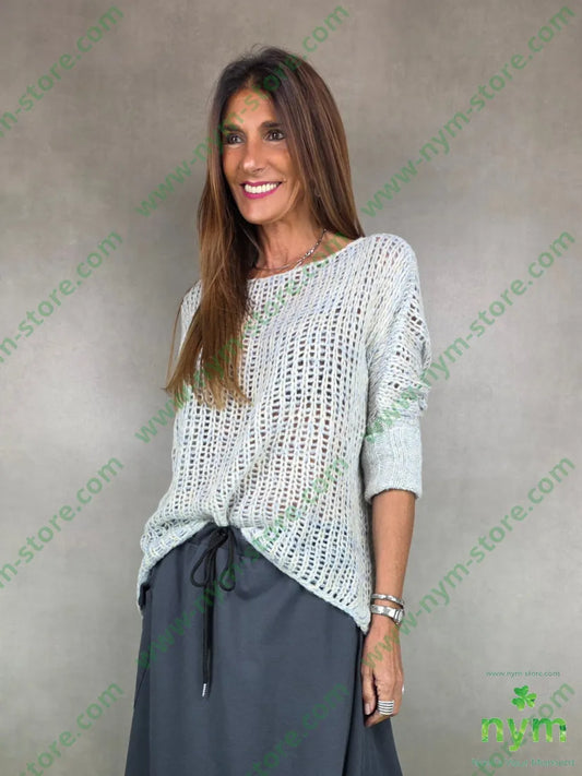 maglione traforato manica coste 56pc30ny7wo7vi MAGLIA