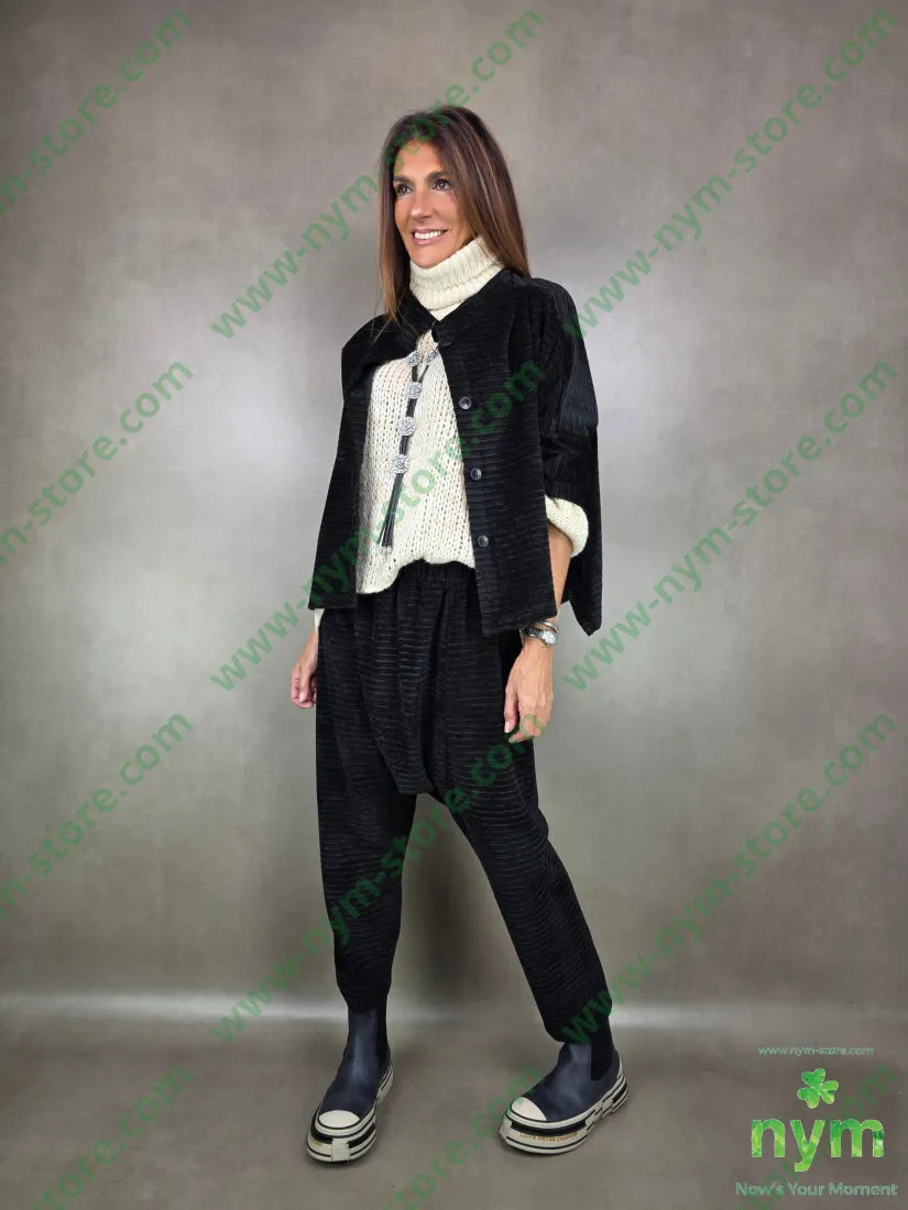 pan ciniglia millerighe cav bas 45pl33vi18co4ea U / NERO / AI25 PANTALONE