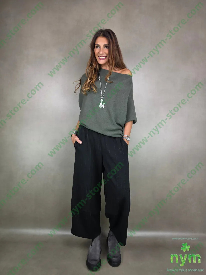 pant cav bas tessuto jaquard elast 55vi40pl5ea U / NERO / AI25 PANTALONE