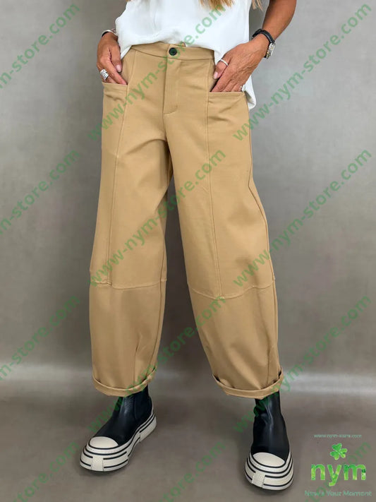 pant cerniera e bottone punto milano c 60vi35pa5ea - 1 / CAMMELLO / AI26 - PANTALONE