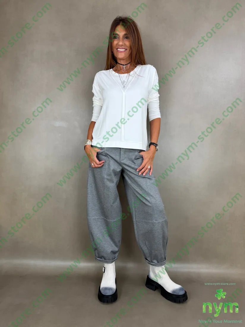 pant cerniera e bottone punto milano g 60vi35pa5ea - PANTALONE