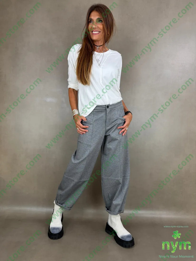 pant cerniera e bottone punto milano g 60vi35pa5ea - PANTALONE
