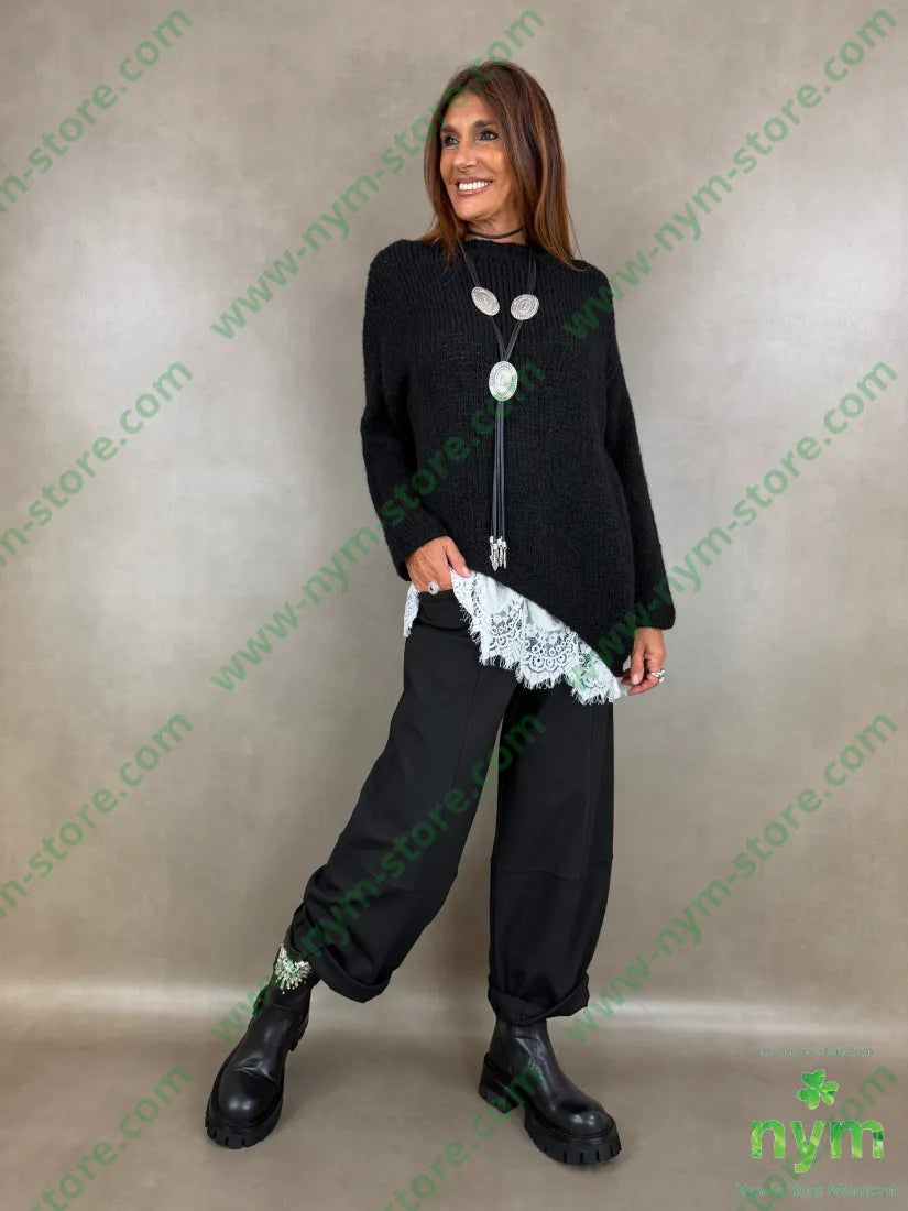 pant cerniera e bottone punto milano n 60vi35pa5ea - PANTALONE