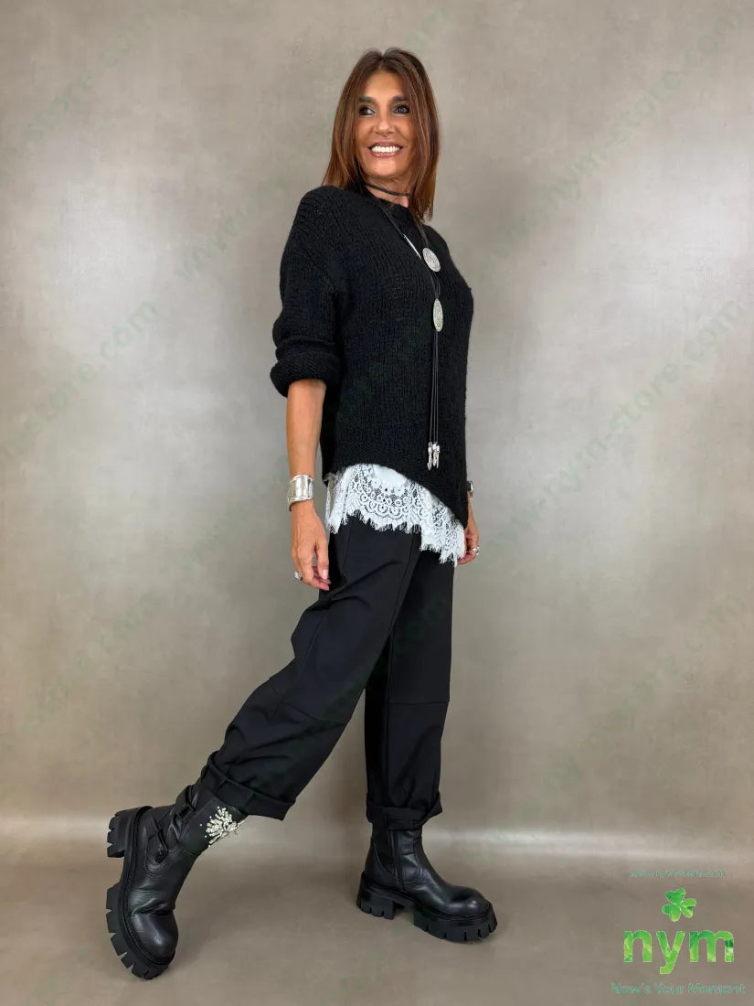 pant cerniera e bottone punto milano n 60vi35pa5ea - PANTALONE