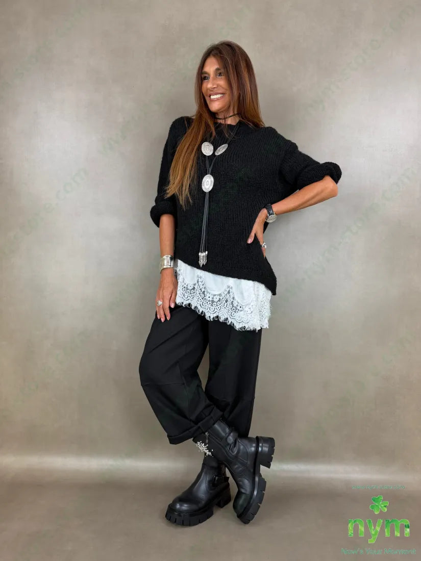 pant cerniera e bottone punto milano n 60vi35pa5ea - PANTALONE