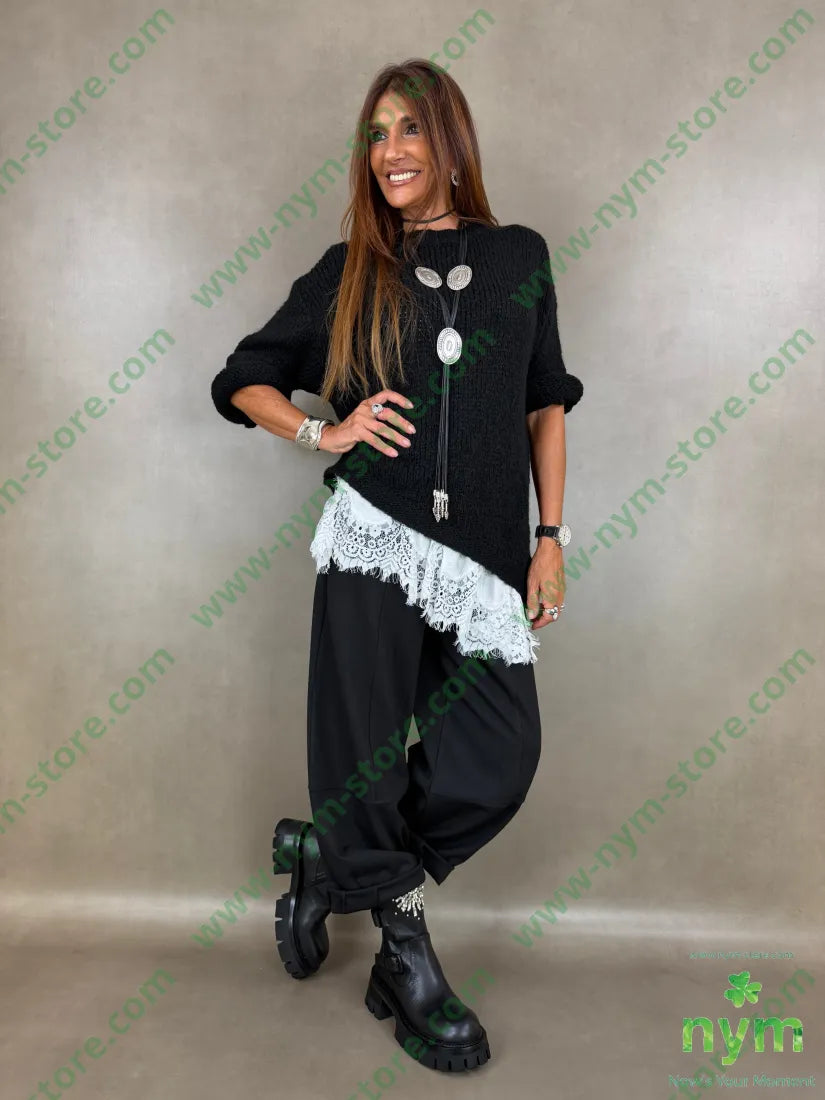 pant cerniera e bottone punto milano n 60vi35pa5ea - PANTALONE