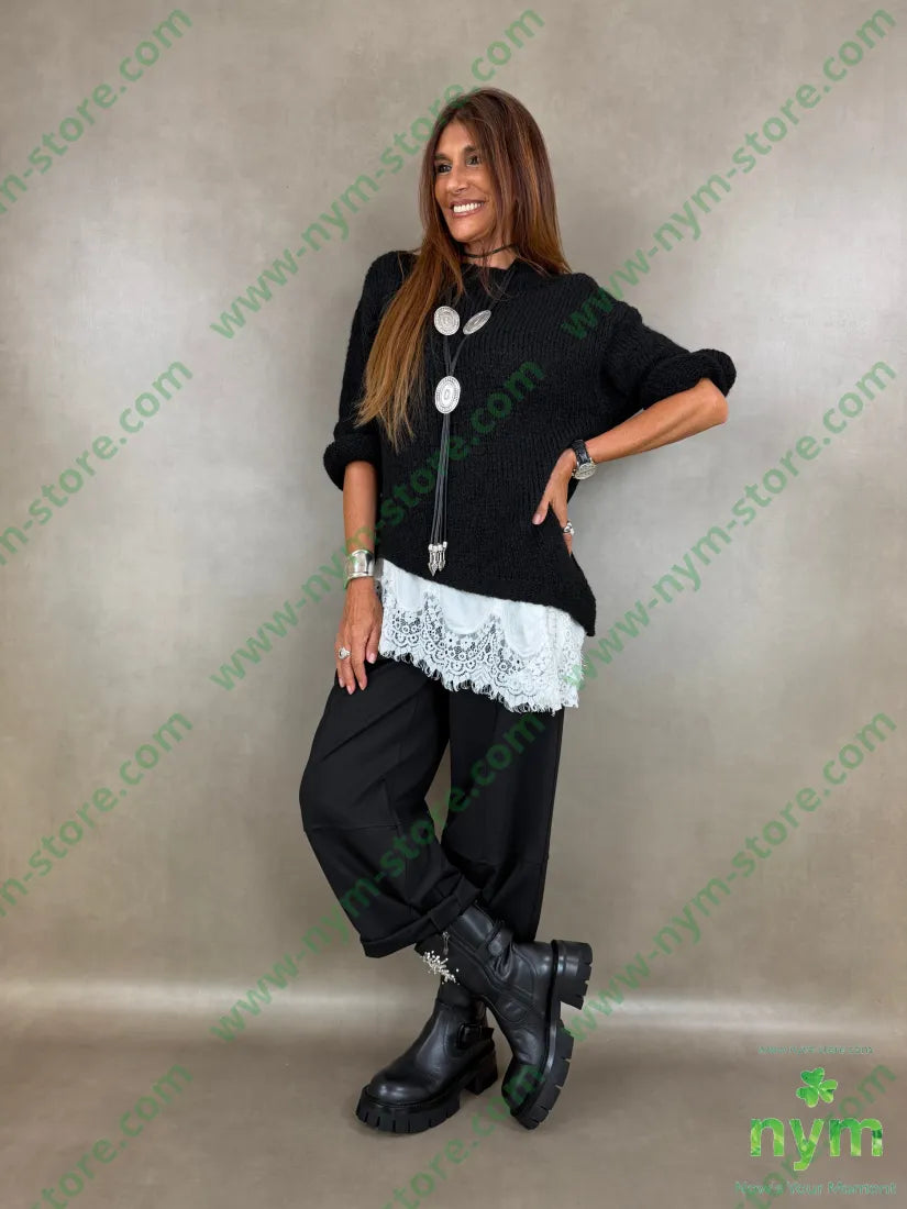 pant cerniera e bottone punto milano n 60vi35pa5ea - PANTALONE