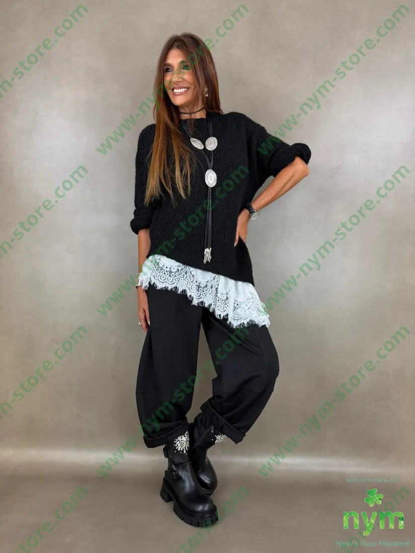 pant cerniera e bottone punto milano n 60vi35pa5ea - PANTALONE