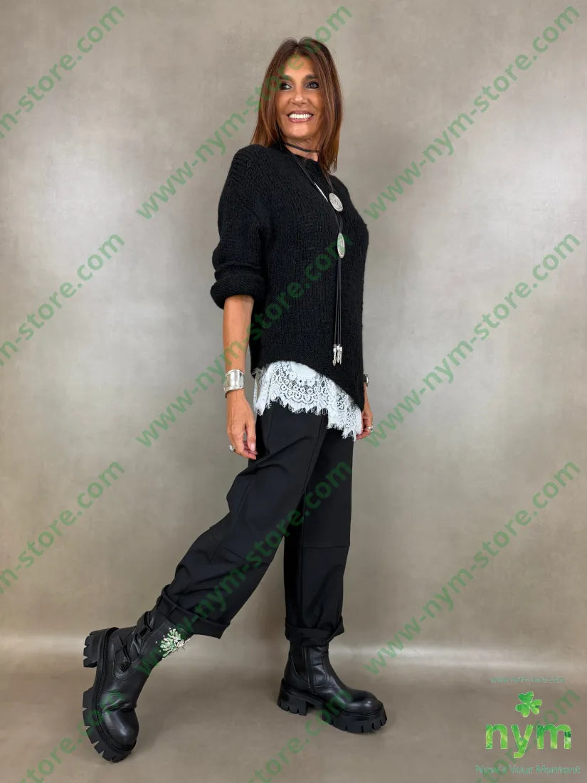 pant cerniera e bottone punto milano n 60vi35pa5ea - PANTALONE