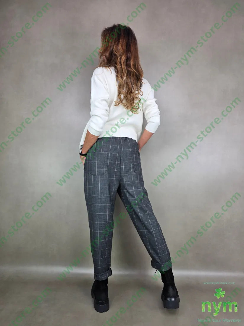 pant check 2 bottoni 85pl13vi2ea U / ANTRACITE / AI25 PANTALONE