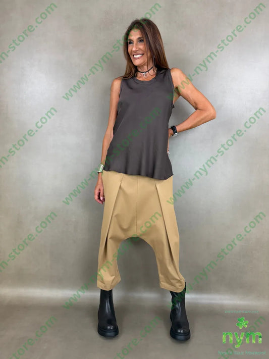 pant con cavallo b cuciture punto milano c 60vi35pa5ea - U / CAMMELLO / AI26 - PANTALONE