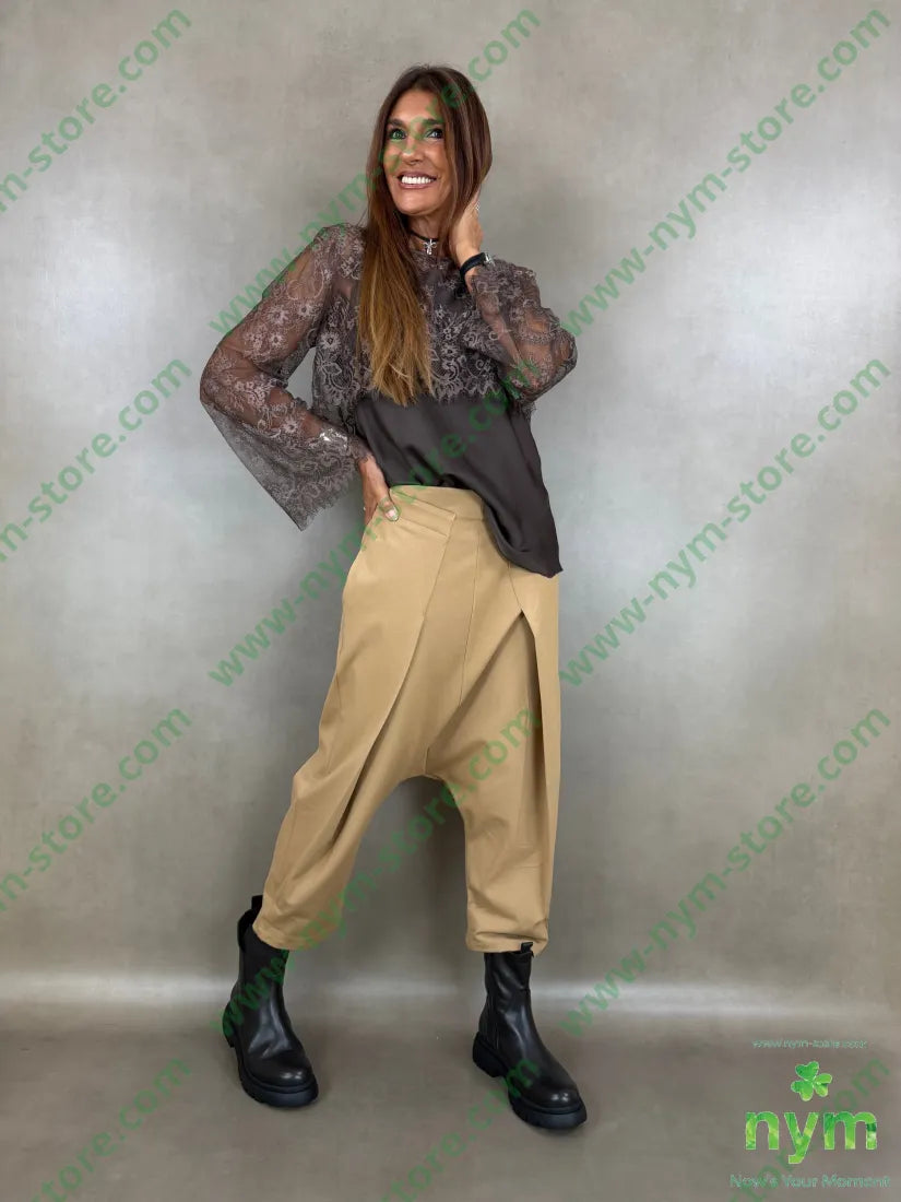 pant con cavallo b cuciture punto milano c 60vi35pa5ea - U / CAMMELLO / AI26 - PANTALONE