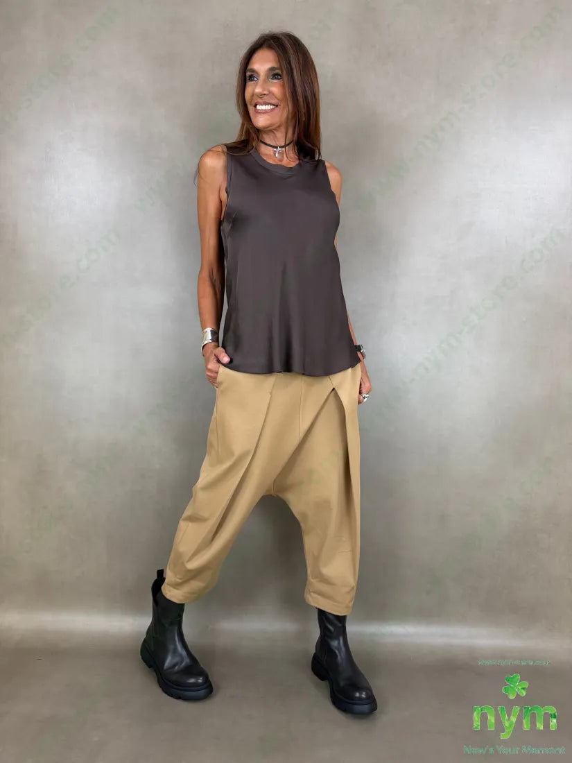 pant con cavallo b cuciture punto milano c 60vi35pa5ea - U / CAMMELLO / AI26 - PANTALONE