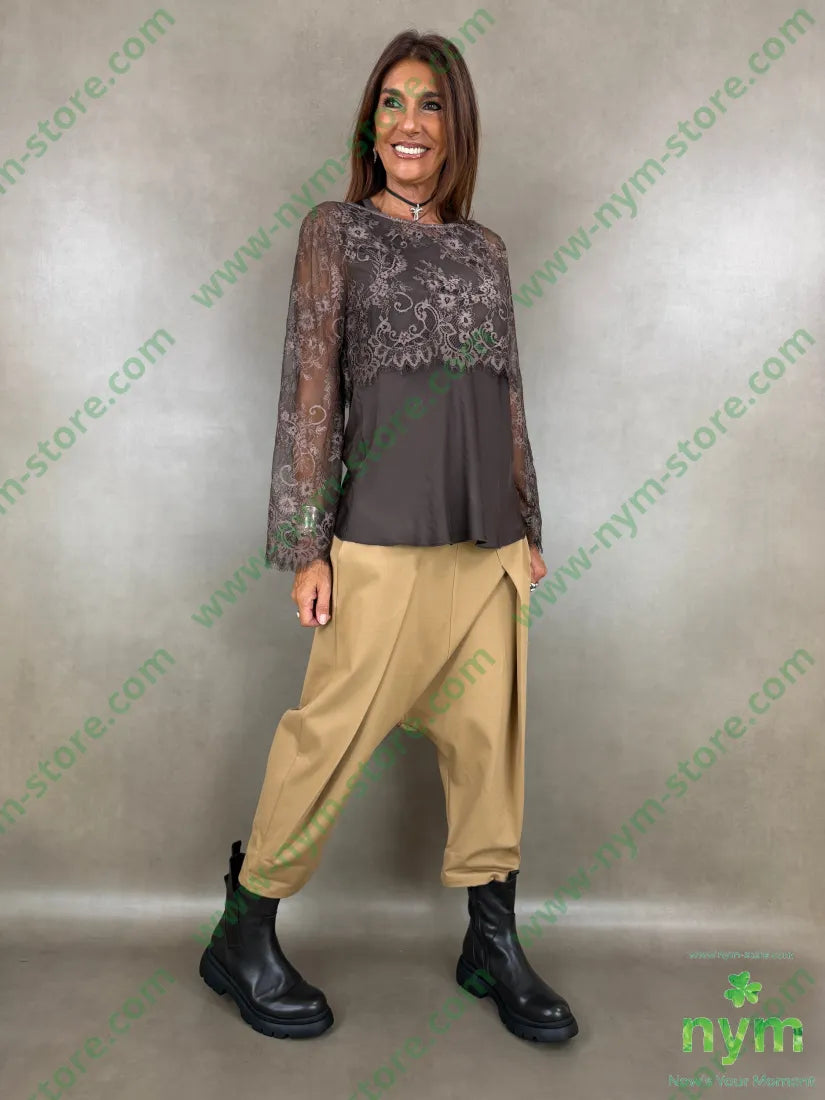 pant con cavallo b cuciture punto milano c 60vi35pa5ea - U / CAMMELLO / AI26 - PANTALONE