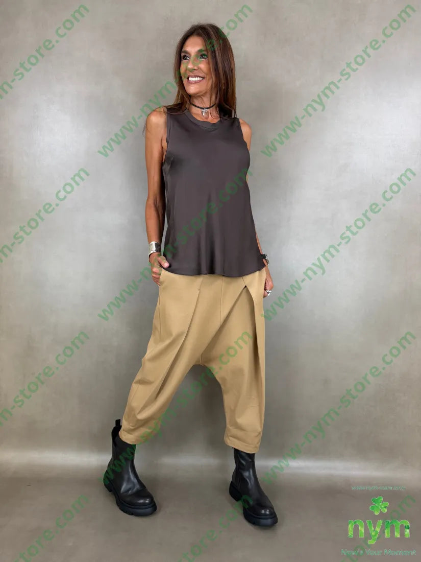 pant con cavallo b cuciture punto milano c 60vi35pa5ea - U / CAMMELLO / AI26 - PANTALONE