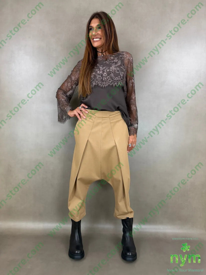 pant con cavallo b cuciture punto milano c 60vi35pa5ea - U / CAMMELLO / AI26 - PANTALONE