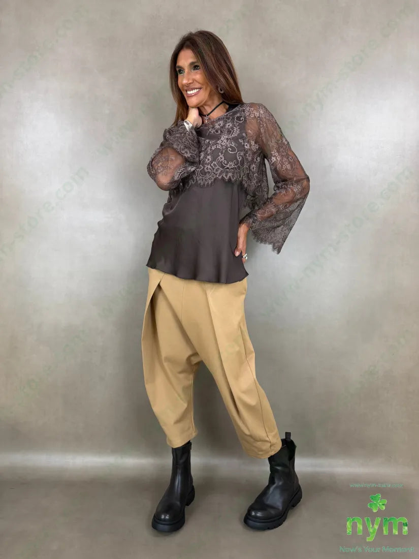 pant con cavallo b cuciture punto milano c 60vi35pa5ea - U / CAMMELLO / AI26 - PANTALONE