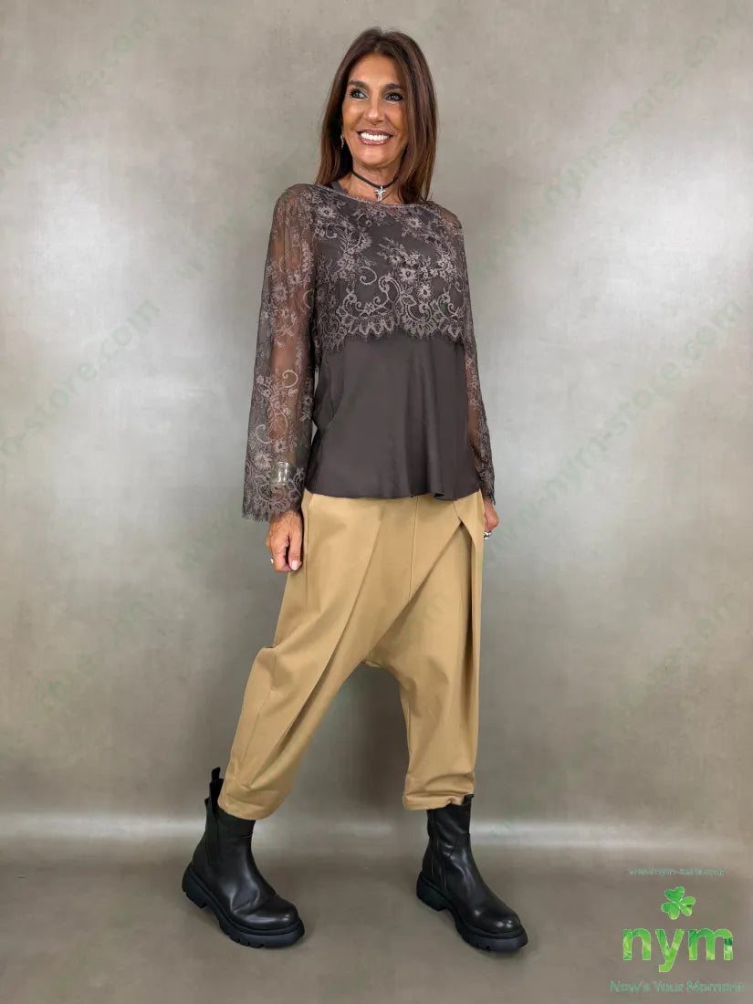 pant con cavallo b cuciture punto milano c 60vi35pa5ea - U / CAMMELLO / AI26 - PANTALONE