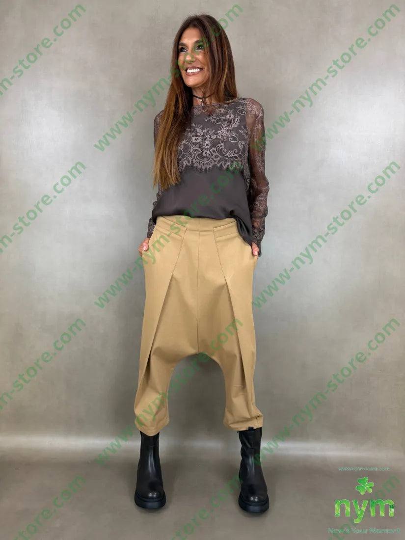 pant con cavallo b cuciture punto milano c 60vi35pa5ea - U / CAMMELLO / AI26 - PANTALONE