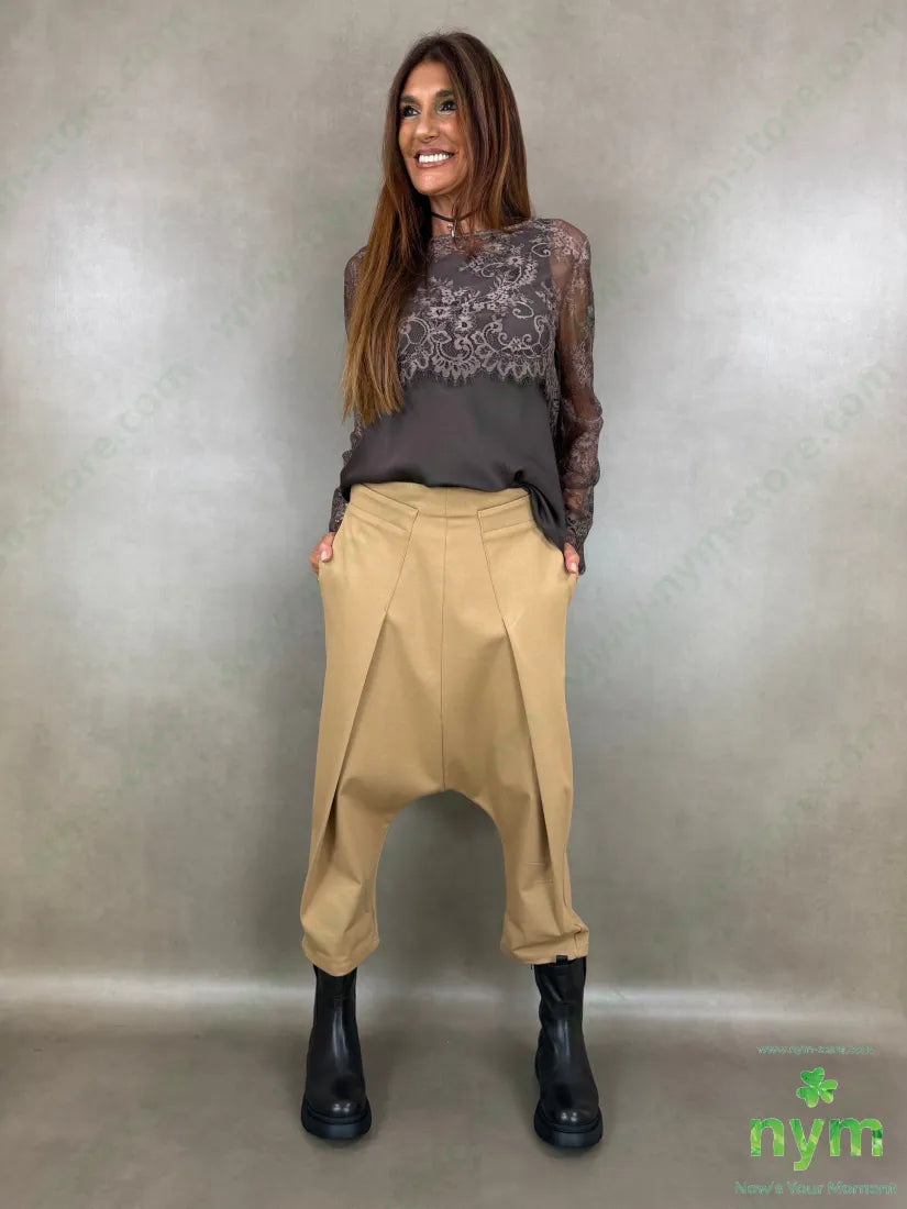 pant con cavallo b cuciture punto milano c 60vi35pa5ea - U / CAMMELLO / AI26 - PANTALONE