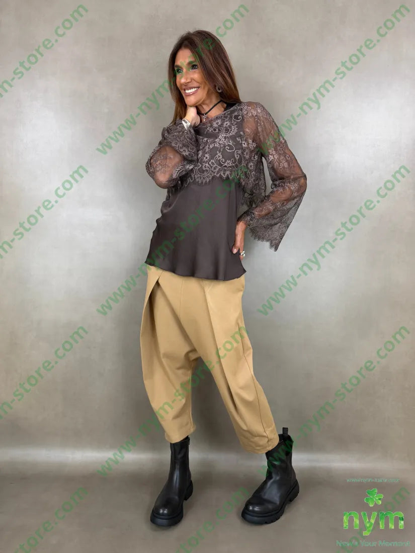 pant con cavallo b cuciture punto milano c 60vi35pa5ea - U / CAMMELLO / AI26 - PANTALONE
