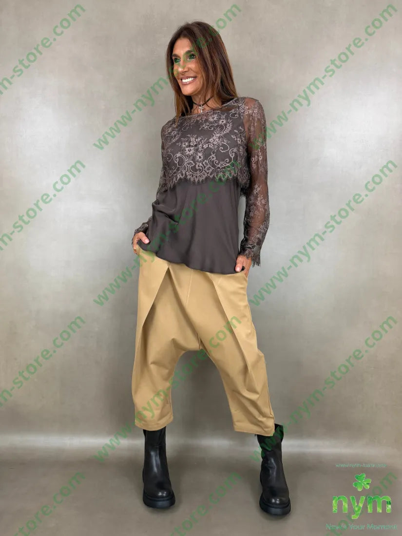 pant con cavallo b cuciture punto milano c 60vi35pa5ea - U / CAMMELLO / AI26 - PANTALONE