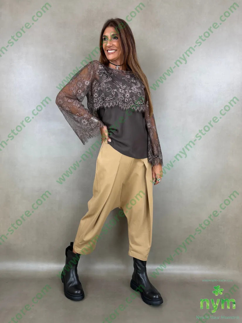 pant con cavallo b cuciture punto milano c 60vi35pa5ea - U / CAMMELLO / AI26 - PANTALONE
