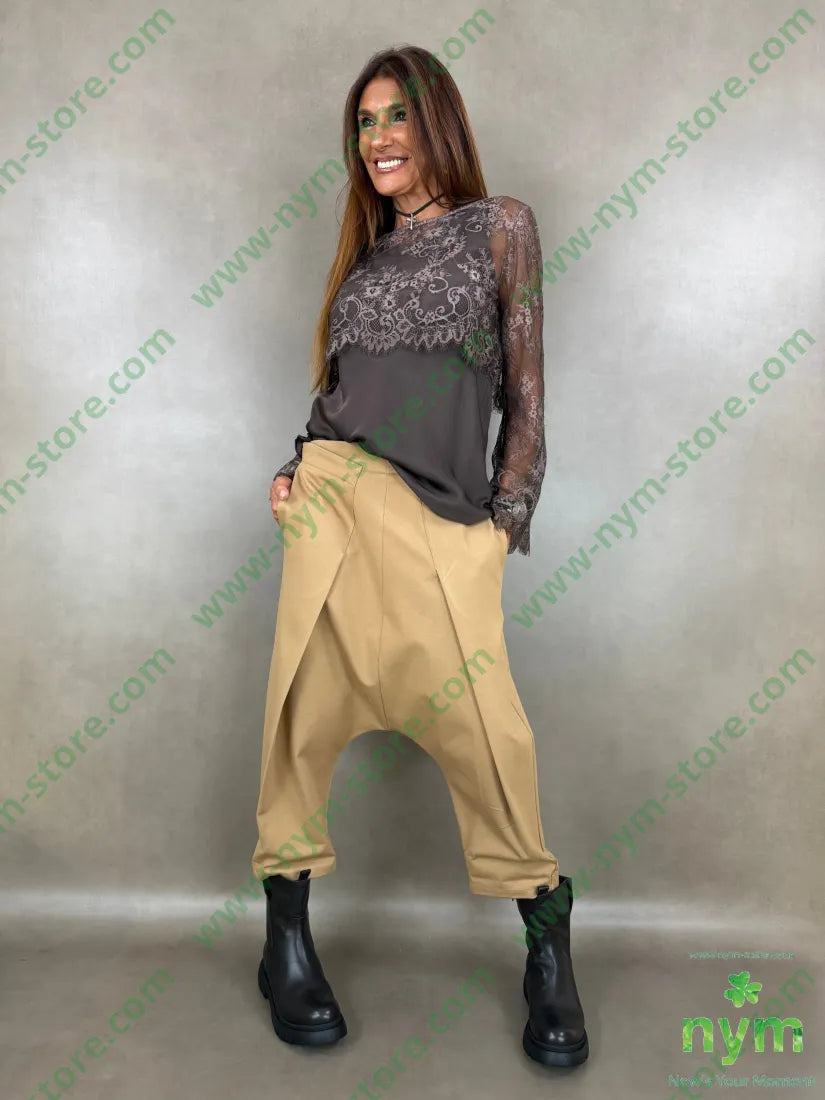 pant con cavallo b cuciture punto milano c 60vi35pa5ea - U / CAMMELLO / AI26 - PANTALONE