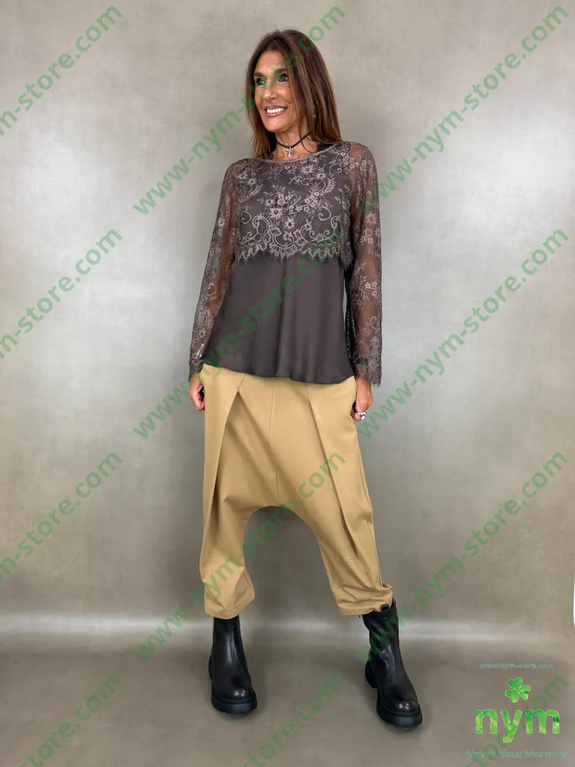 pant con cavallo b cuciture punto milano c 60vi35pa5ea - U / CAMMELLO / AI26 - PANTALONE