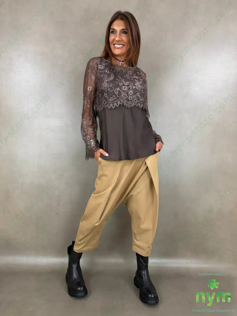 pant con cavallo b cuciture punto milano c 60vi35pa5ea - U / CAMMELLO / AI26 - PANTALONE