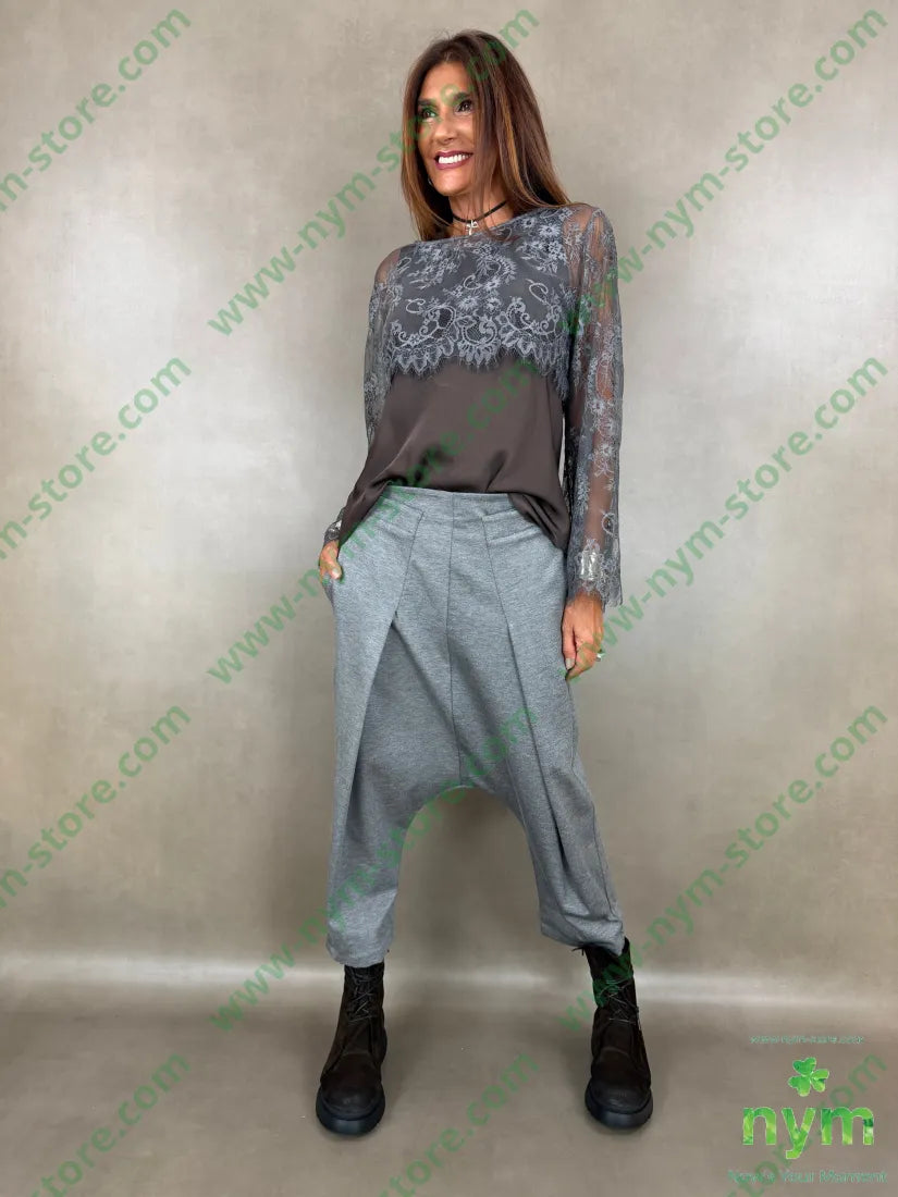 pant con cavallo b cuciture punto milano g 60vi35pa5ea - U / GRIGIO C. / AI26 - PANTALONE