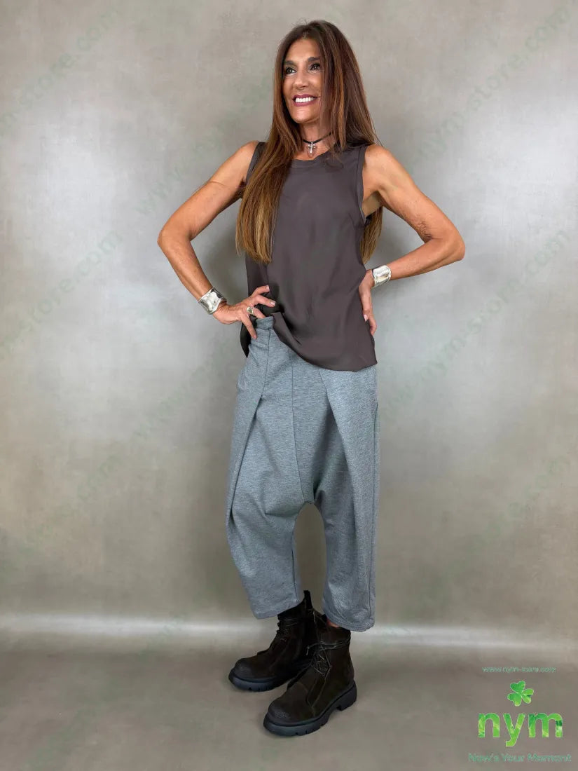 pant con cavallo b cuciture punto milano g 60vi35pa5ea - U / GRIGIO C. / AI26 - PANTALONE