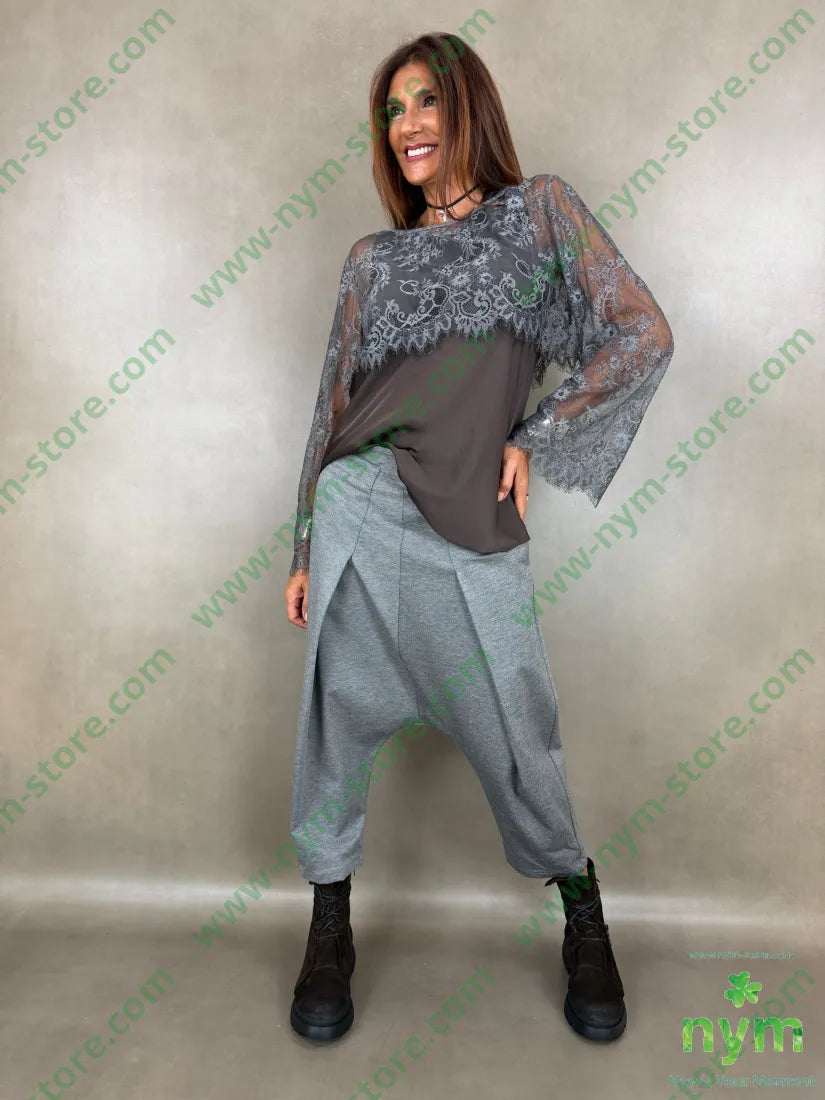 pant con cavallo b cuciture punto milano g 60vi35pa5ea - U / GRIGIO C. / AI26 - PANTALONE