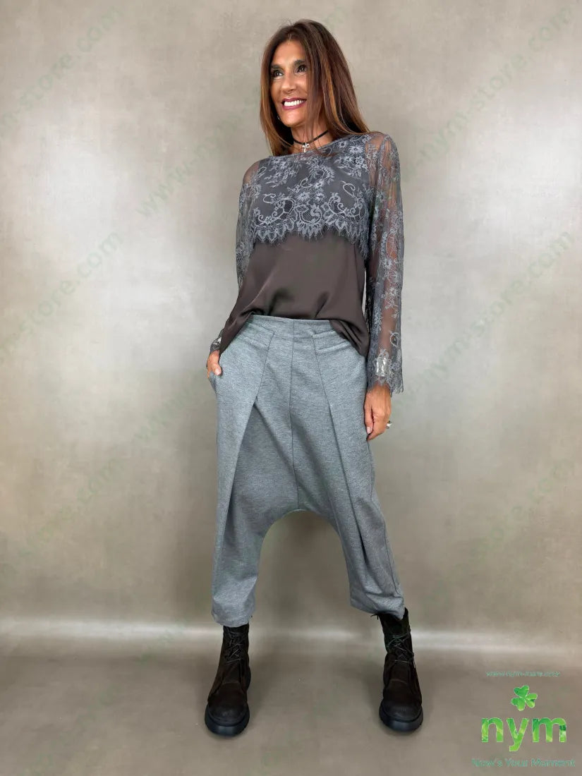pant con cavallo b cuciture punto milano g 60vi35pa5ea - U / GRIGIO C. / AI26 - PANTALONE