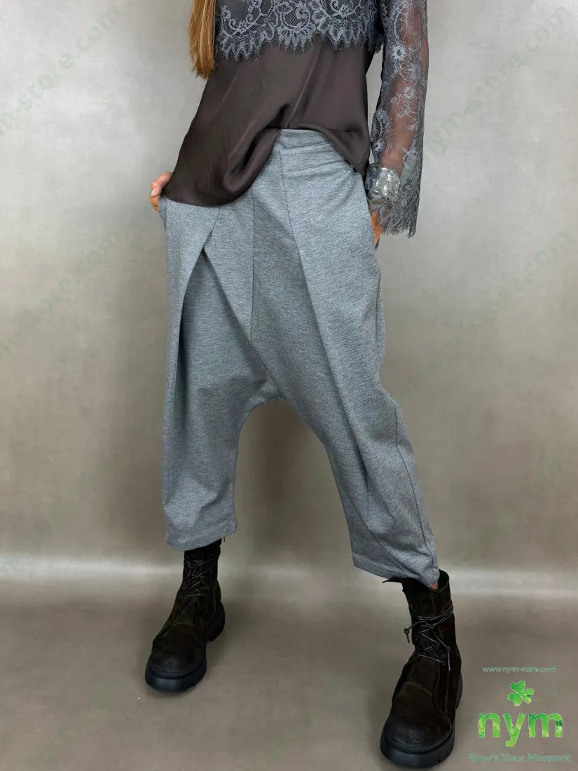 pant con cavallo b cuciture punto milano g 60vi35pa5ea - U / GRIGIO C. / AI26 - PANTALONE