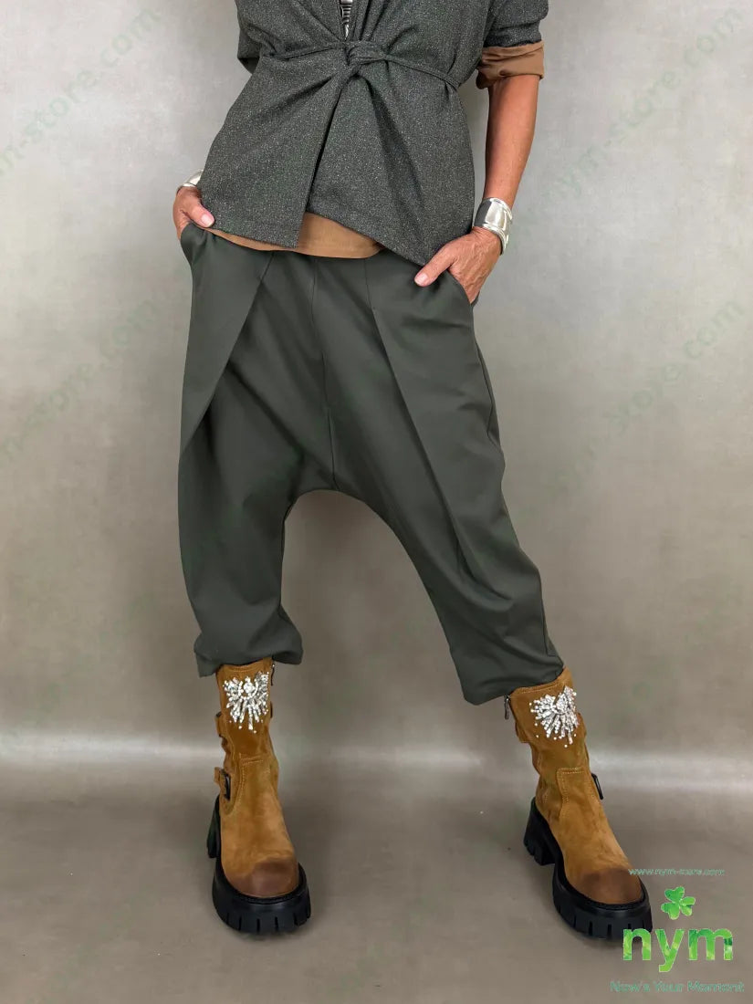 pant con cavallo b cuciture punto milano mi 60vi35pa5ea - U / MILITARE / AI26 - PANTALONE