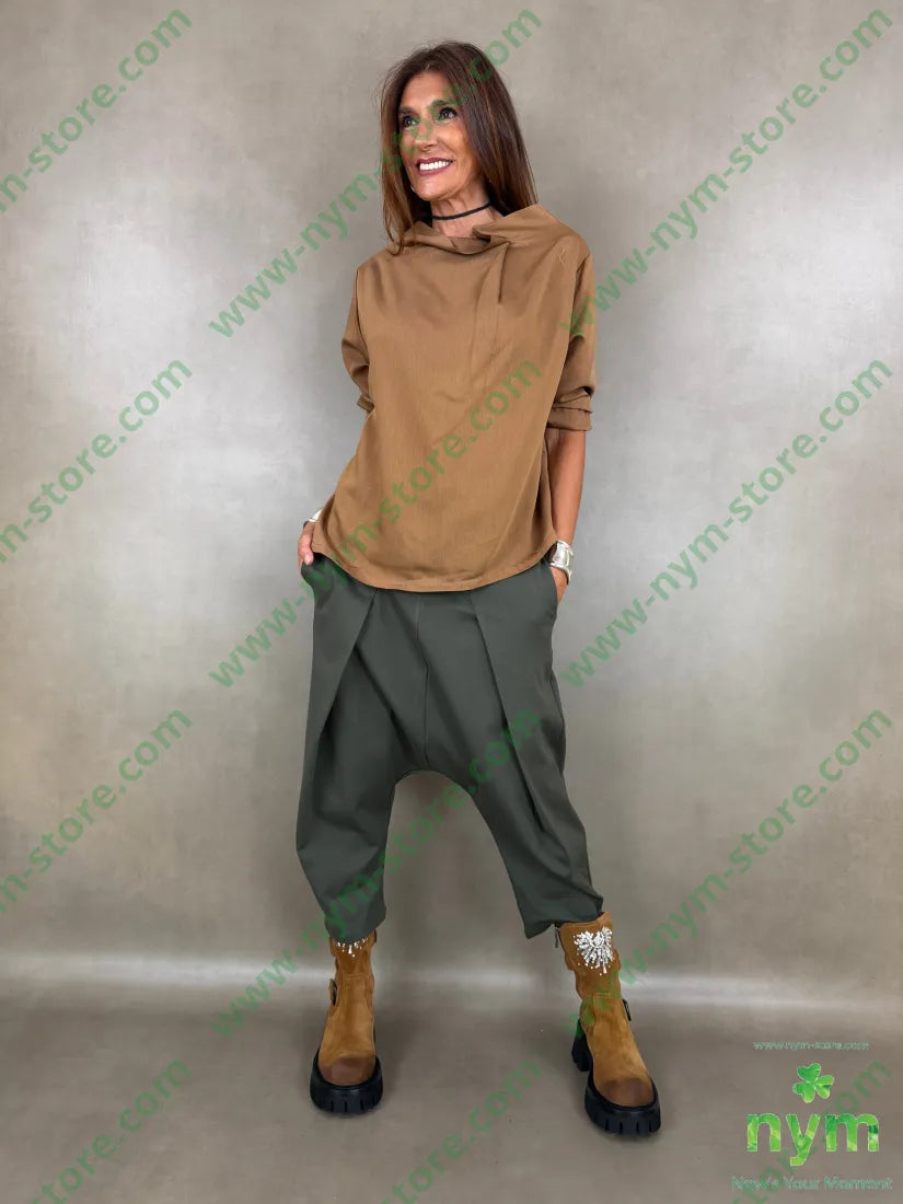 pant con cavallo b cuciture punto milano mi 60vi35pa5ea - U / MILITARE / AI26 - PANTALONE