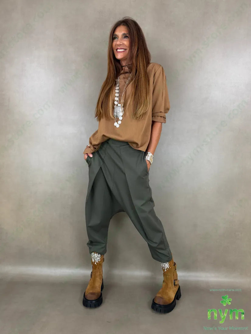 pant con cavallo b cuciture punto milano mi 60vi35pa5ea - U / MILITARE / AI26 - PANTALONE