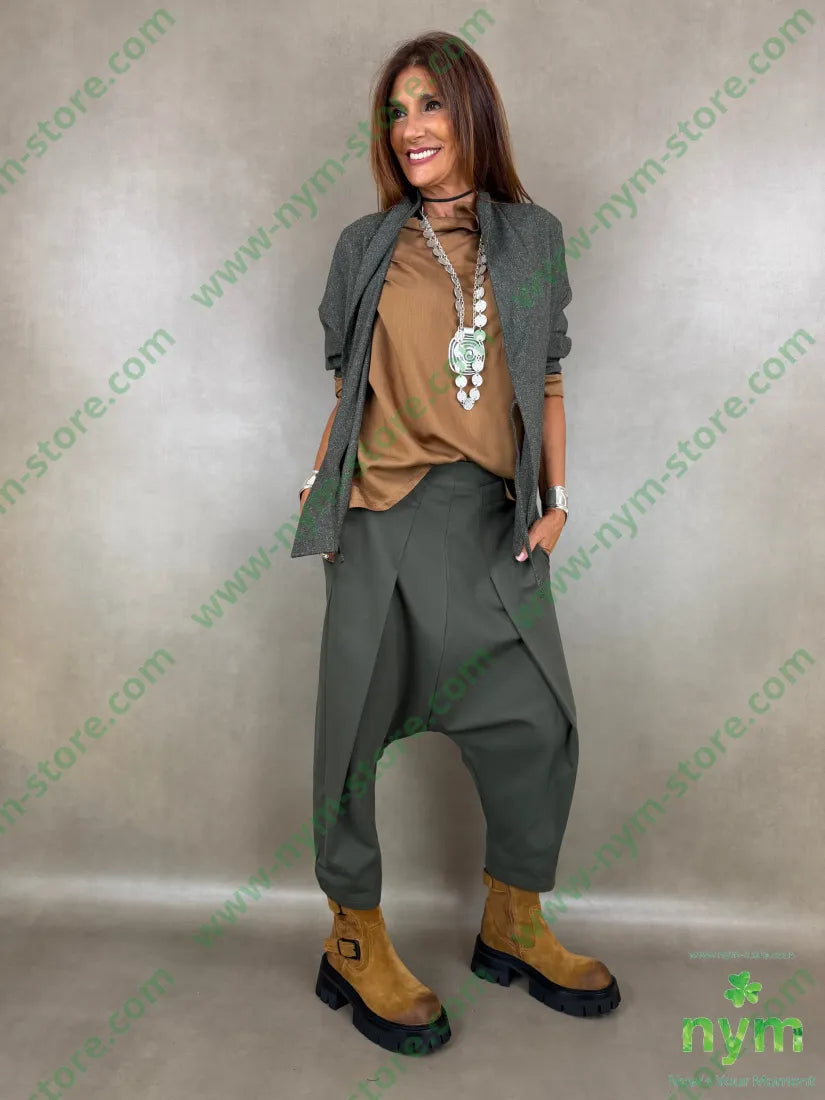 pant con cavallo b cuciture punto milano mi 60vi35pa5ea - U / MILITARE / AI26 - PANTALONE