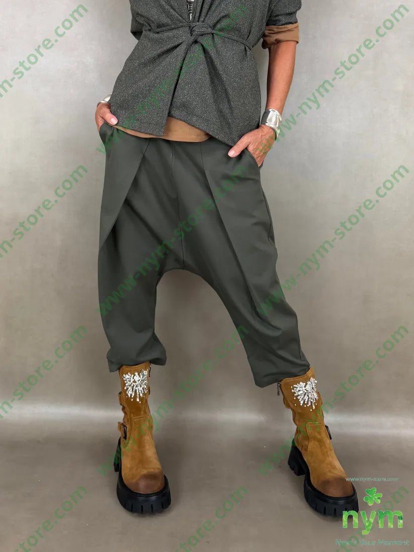 pant con cavallo b cuciture punto milano mi 60vi35pa5ea - U / MILITARE / AI26 - PANTALONE
