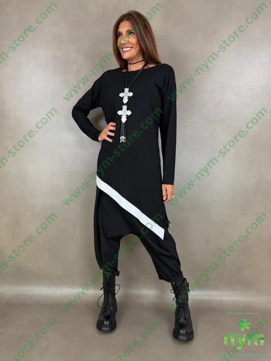 pant con cavallo b cuciture punto milano n 60vi35pa5ea - U / NERO / AI26 - PANTALONE
