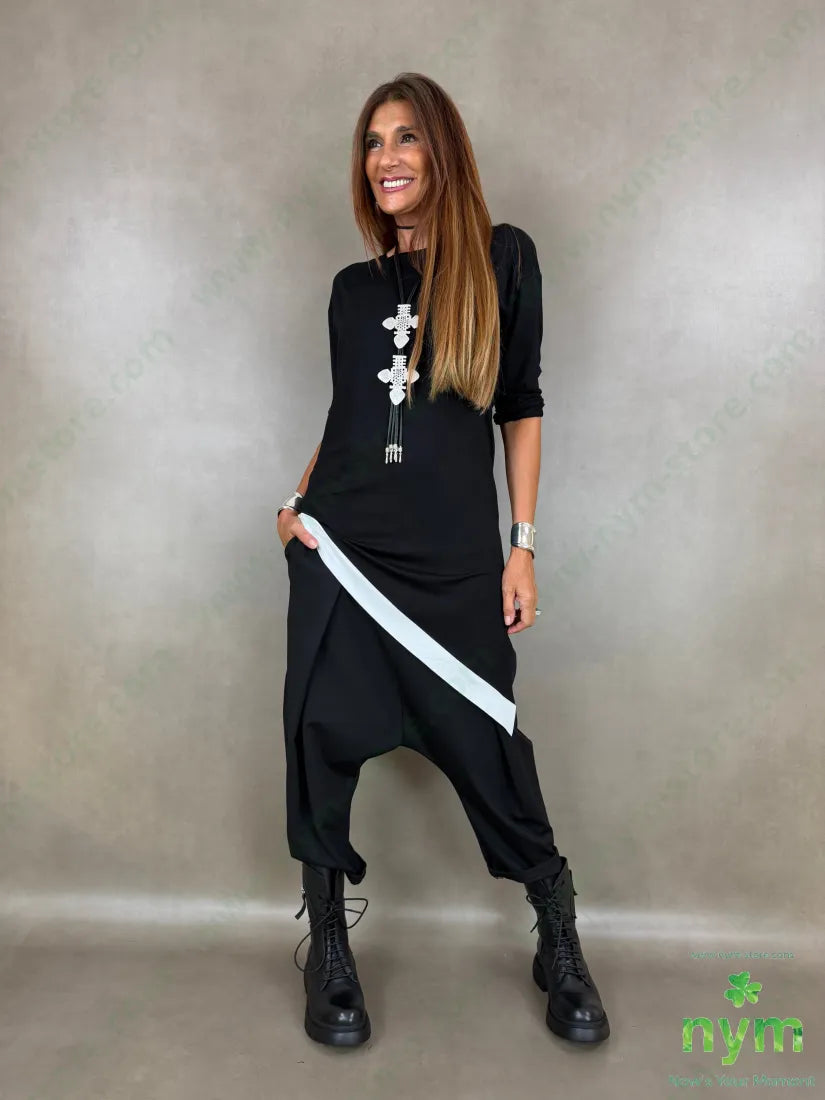 pant con cavallo b cuciture punto milano n 60vi35pa5ea - U / NERO / AI26 - PANTALONE