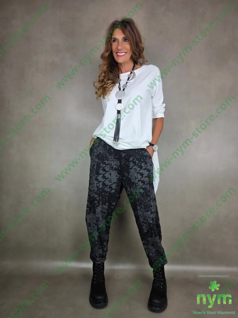 pant dettaglio imbuto tessuto a maglia 53pl46co1ea PANTALONE