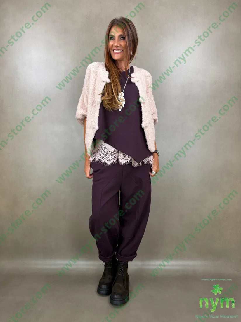 pant motivo tasca punto milano b 60vi35pa5ea - U / BORDO / AI26 - PANTALONE
