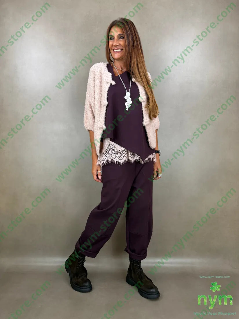 pant motivo tasca punto milano b 60vi35pa5ea - U / BORDO / AI26 - PANTALONE