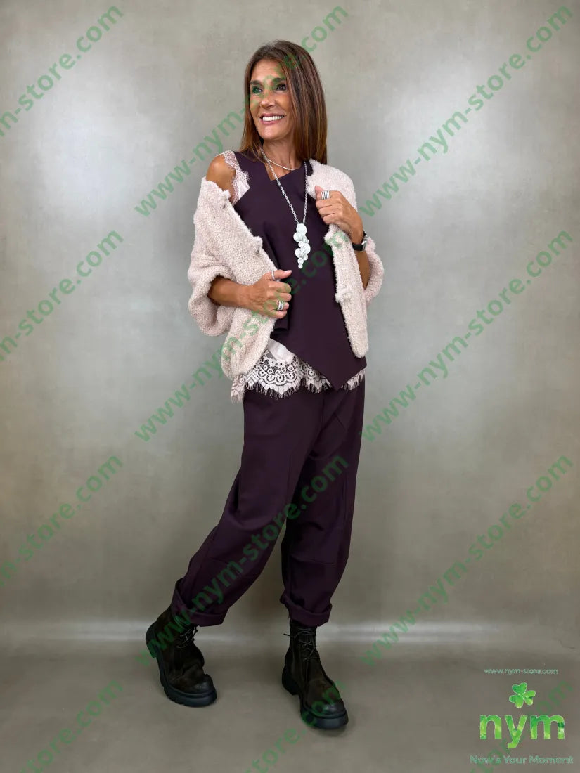 pant motivo tasca punto milano b 60vi35pa5ea - U / BORDO / AI26 - PANTALONE