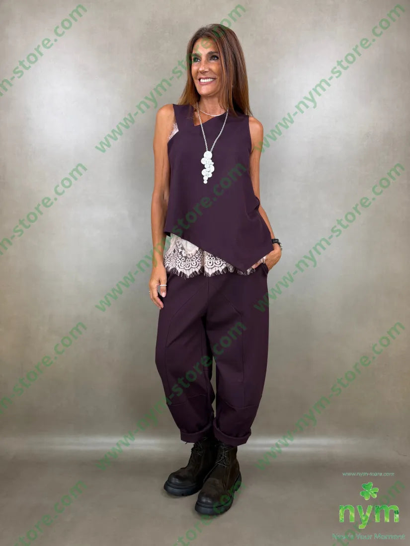 pant motivo tasca punto milano b 60vi35pa5ea - U / BORDO / AI26 - PANTALONE