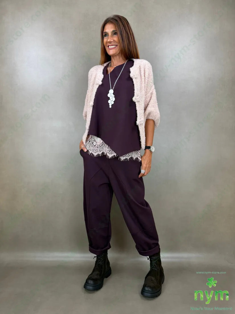 pant motivo tasca punto milano b 60vi35pa5ea - U / BORDO / AI26 - PANTALONE